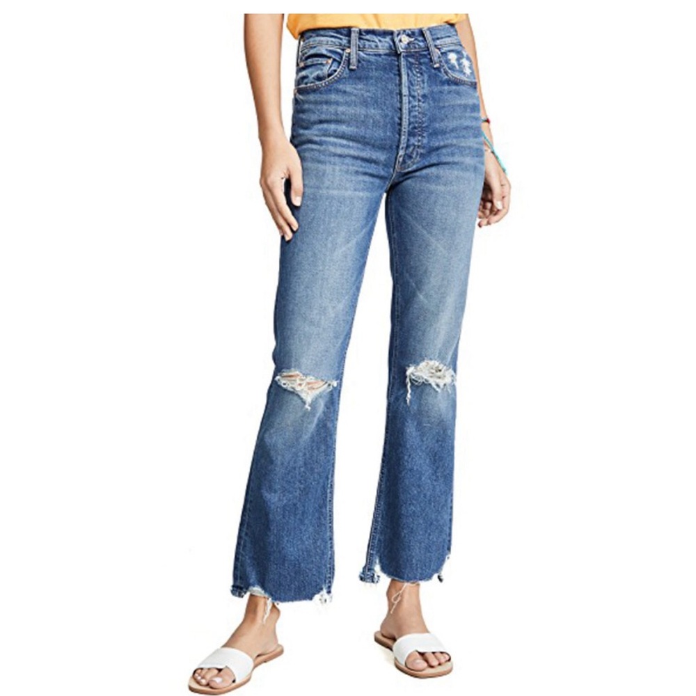 MOTHER Superior The Tripper Chew Distressed Jeans In Cryin' Cowboys Size 24